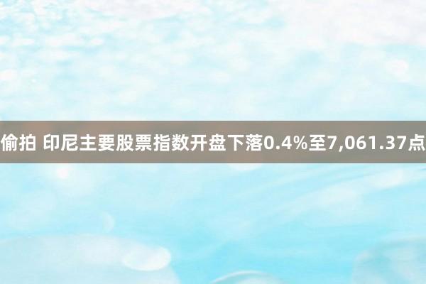 偷拍 印尼主要股票指数开盘下落0.4%至7，061.37点